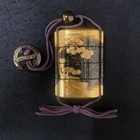 Antique Japanese Inro Edo Gold Maki-e Pine Turtle Lacquer Netsuke Ojime Jp