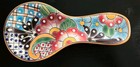 Ceramic Spoon Rest - Talavera Style - Hand Painted - Large Sized 10 25  Long