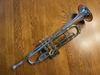 Used King Trumpet Bb Silver Plated Brass  3 Piston Valves  Case Set