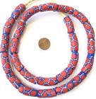 Made In Ghana Handmade Blue Red Recycled Glass African Trade Beads-ghana
