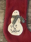 Hand Made Christmas Stockings Rustic Farmhouse Primitive Set Of 2 Red