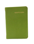 Address Book Mini 3x4  Leather Cover 160 Tabbed Pgs Post Miniatures Bright Green