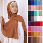 Premium Chiffon Scarf Solid Muslim Women Hijab Headscarves Islamic Long Shawls