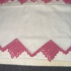 Pair Of Vintage Crochet  Pillowcases  Pink