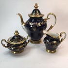 Rare Echt Weimar-kobalt Katharina Cobalt   Gold Tea Coffee Sugar Pot Creamer Set