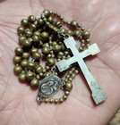 Vintage Wwii Military Rosary Religious Catholic Medal Crucifix Pendant Lot  c