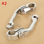 Chrome 1 25  32mm Long Angled Adjustable Highway Foot Pegs Peg Mount For Harley