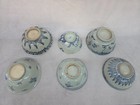 Collection Of 6 Antique Ming Dynasty Blue   White Decorated Porcelain Bowls