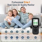 Life Basis Air Quality Monitor Indoor  11-in-1 Air Quality Detector W  Stand