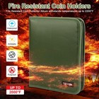 520 Pockets Coin Collection Album With Sleeves Fireproof Money Storage Green