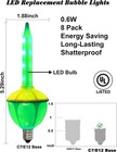 8 Pack Christmas Bubble Lights Replacement Bulbs  Led Multicolor Bubble Lights