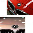2 Black White  Emblem Badge  82mm Front  74mm Rear W grommets For Bmw-