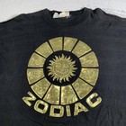 Vintage Destination La Zodiac Shirt Men 2xl Black Gold Sun Astrology Graphic 90s