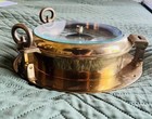 Vintage Brass Nautical Barometer   Porthole Style Wall Mount Weather Station