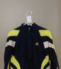 Boys Adidas Sz Medium Zip Up Windbreaker Lined Navy Blue White   Yellow  i