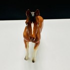 Vintage Japan Brown White Horse Pony Figurine 5 Inch Tall Ceramic Porcelain A323