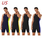 Men One Piece Sleeveless Swimsuit Bathing Suit Swimwear Gym Workout Jumpsuits