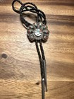 Vintage Zuni Sunface Bolo Tie Sterling Silver Coral Turquoise Jet Mop Inlay 