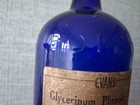 Vintage Cobalt Blue Poison Bottle Glycerinum Phenolis Evans Sons Lescher   Webb