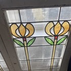 Double Vintage Chicago Stained Glass Window Panel 18x32x1 Inches