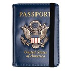 Rfid Blocking Leather Passport Holder Travel Wallet - Dark Blue  Secure   Stylis