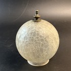 Vtg Antique Crackle Bubble Glass Ceiling Lamp Light Globe Shade Finial 3  Fitter