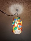 1970   s Chunky Lucite Multi-colored Rock Candy Swag Hanging Lamp W  18 Ft  Chain