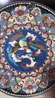 Large Chinese Cloisonn   Phoenix Dragon Bowl 14    Enamel Copper Platter