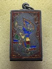 Thai Somdej Buddha Amulet Enamel Case Colorful Frame Pendant
