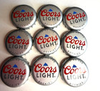 100 Coors Light Beer Bottle Caps No Dents Collectors Crafts