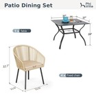 Outdoor Dining Set Patio Rattan Chairs With 37   Square Table Bistro Furniture