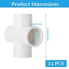 24 Pcs 1 2 Inch Cross Pvc Fitting 4 Way Connector White Diy Shelves  Pipe Projec