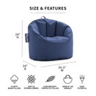 Milano Bean Bag Chair Durable Polyester Structured Design Comfortable Cozy New