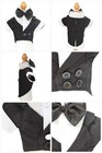 Pet Formal Tuxedo Suit Black Bow Tie Dog Costume Small Dogs Clothing M