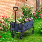 Folding Style Blue Cloth Silver Frame Gardeoutdoor Cart Garden Folding Cart