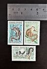 Postage Stamps Republic Malagasy 60s French Colony Set 3 Pcs Lemurs Monkeys