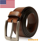    men s Leather Dress Belt With Single Prong Buckle Belts For Men 1 5 Inch Wide      