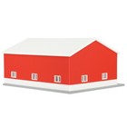Revd 1 64 Red   White Machinery Shed With White Roof  3d Printed  Rvd100