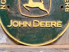 Vintage John Deere Metal Sign Cast Iron Farm Gas Equipment Tractor Dealer Sales 