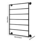 Black 7-tier Wall Mounted Scarf Rack  Wall Display Rack  Towels Storage Rack New