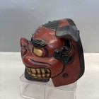 Antique Shishigashira Japanese Wooden  Lacquered Shishimai Lion Head Mask Kagura