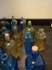 Vintage Glass Mini Bottles 2  Lot 12 Made In Taiwan Nos Amber Blue Green Purple