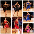 Women Latin Figure Set Standard Outfits Festival Dancewear Athletic V-neck Jazz
