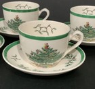 Spode Christmas Tree Tea Coffee Cup And Saucer Lot Of 4 Set 3324 England Mint