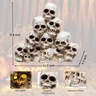 Halloween Skull Decor  Gothic Skeleton Heads Lamp Resin Statue  Collectible F   