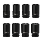 8 Pcs 1  Drive Deep Impact Socket Set  Cr-mo  Metric  6-point Heavy Duty Wheel