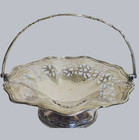 English Silver Plated James Dixon   Sons Footed Basket C  1870 Hand Chased
