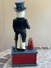 Vintage Repro Cast Iron Uncle Sam U s a  Mechanical Coin Bank