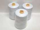3 Pcs  10000 Each Yards Sewing Machine Polyester Threads Overlock Cones  White