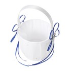 6x6 Inch Double Heart Satin Ring Bearer Pillow   Flower Girl Basket Blue